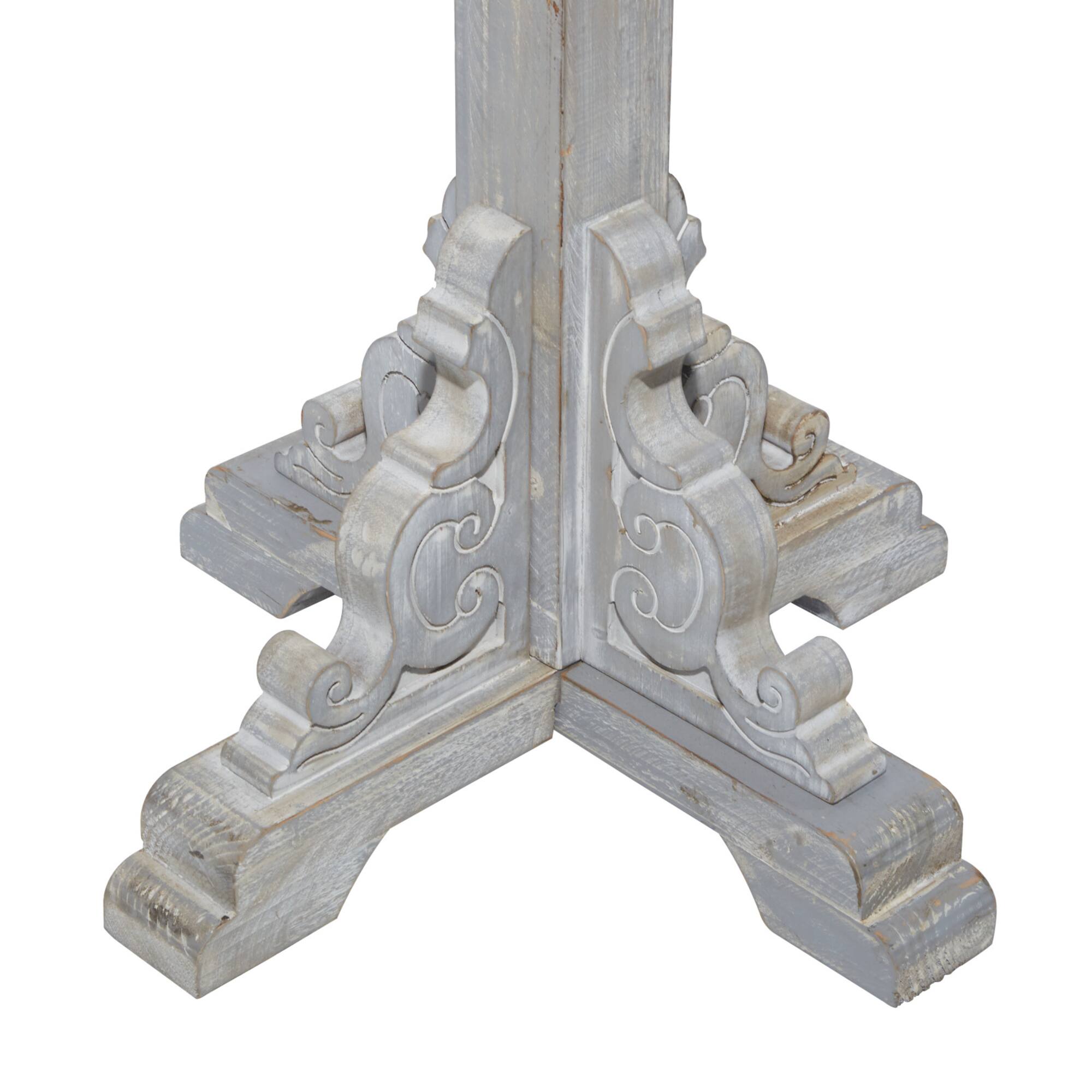 74" Gray Wood & Metal Farmhouse Coat Rack